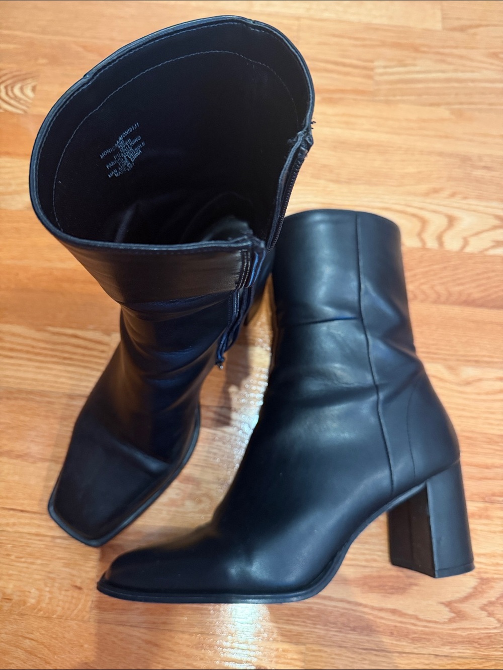 Madden Girl Black Mid-Calf Block Heel Boots